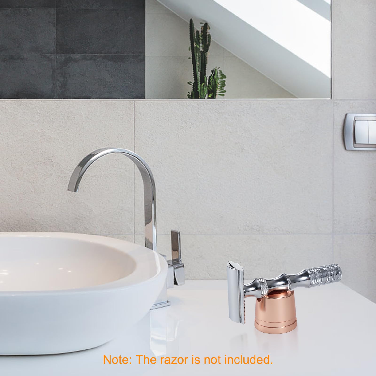 Layhou Man's Manual Shaving Razor Stand Aluminum Alloy Safety Razor Base Shaving Razor Accessory