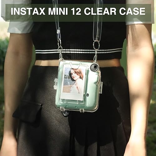 Miniatura 8 de CAIYOULE Mini 12 - Funda protectora para cámara compatible con Fujifilm Instax Mini 12, funda rígida para cámara de PC con almacenamiento de fotos,