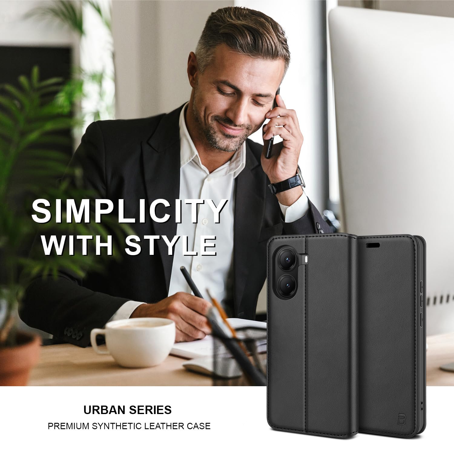 Custodia MagSafe per Xiaomi Poco X7 Pro - Cover posteriore Phonesta MagLock Armor con anello - Nero