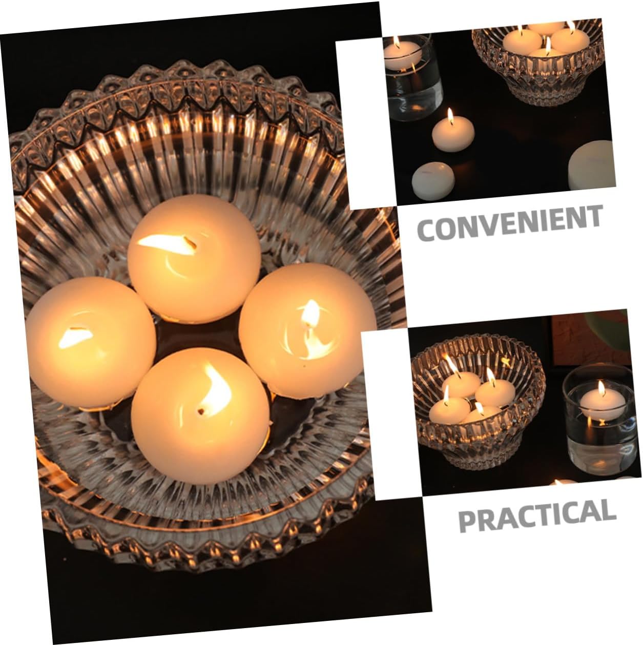 6pcs Unscented Small Floating Wax Candles 4.5×2.5cm Compact Pool Floating Candles for Wedding Party Birthday Romantic Dinner Decorations