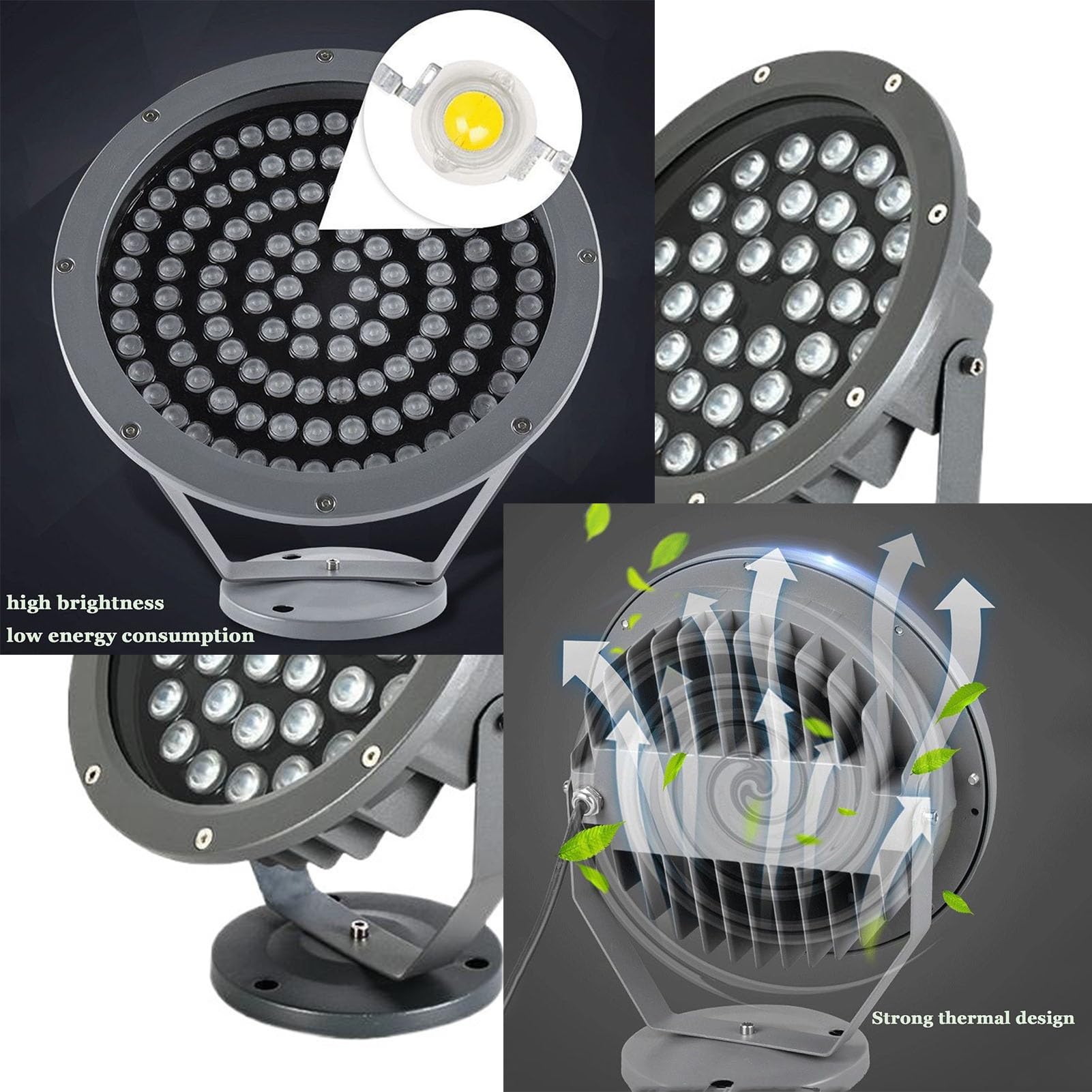 reflektor, Oświetlenie robocze LED zewnętrzne IP66 wodoodporne, bezpieczne, do ogrodów, trawników, dziedzińców i placów(White Light,6W-A)