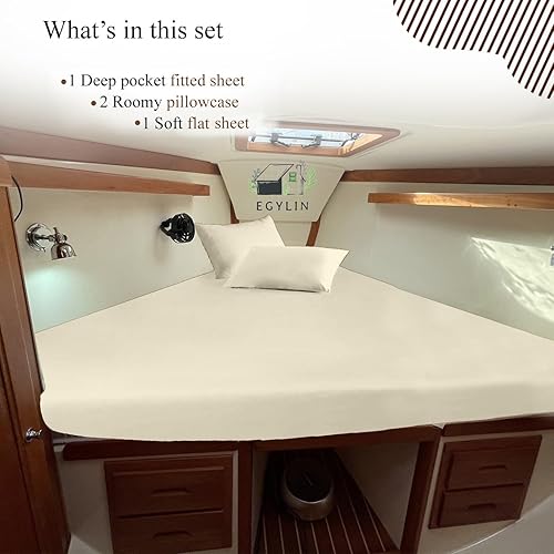 Miniatura 4 de Juego de sábanas de 800 hilos  Juego de sábanas universal en V 100% algodón egipto para colchones de hasta 8 pulgadas de profundidad, barco de