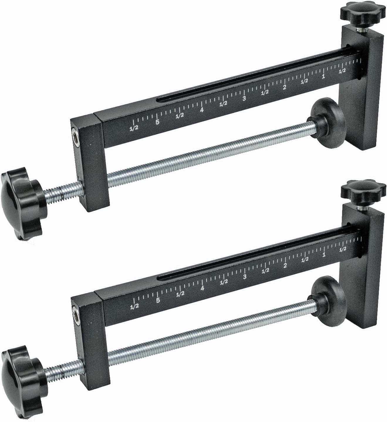 2-Pack Versatile Sliding C-Clamps, Aluminum Adjustable Jaw Clamps for Welding & Woodworking, Max Openings 5.5-inch for Bonding, Gluing, right-angle alignment