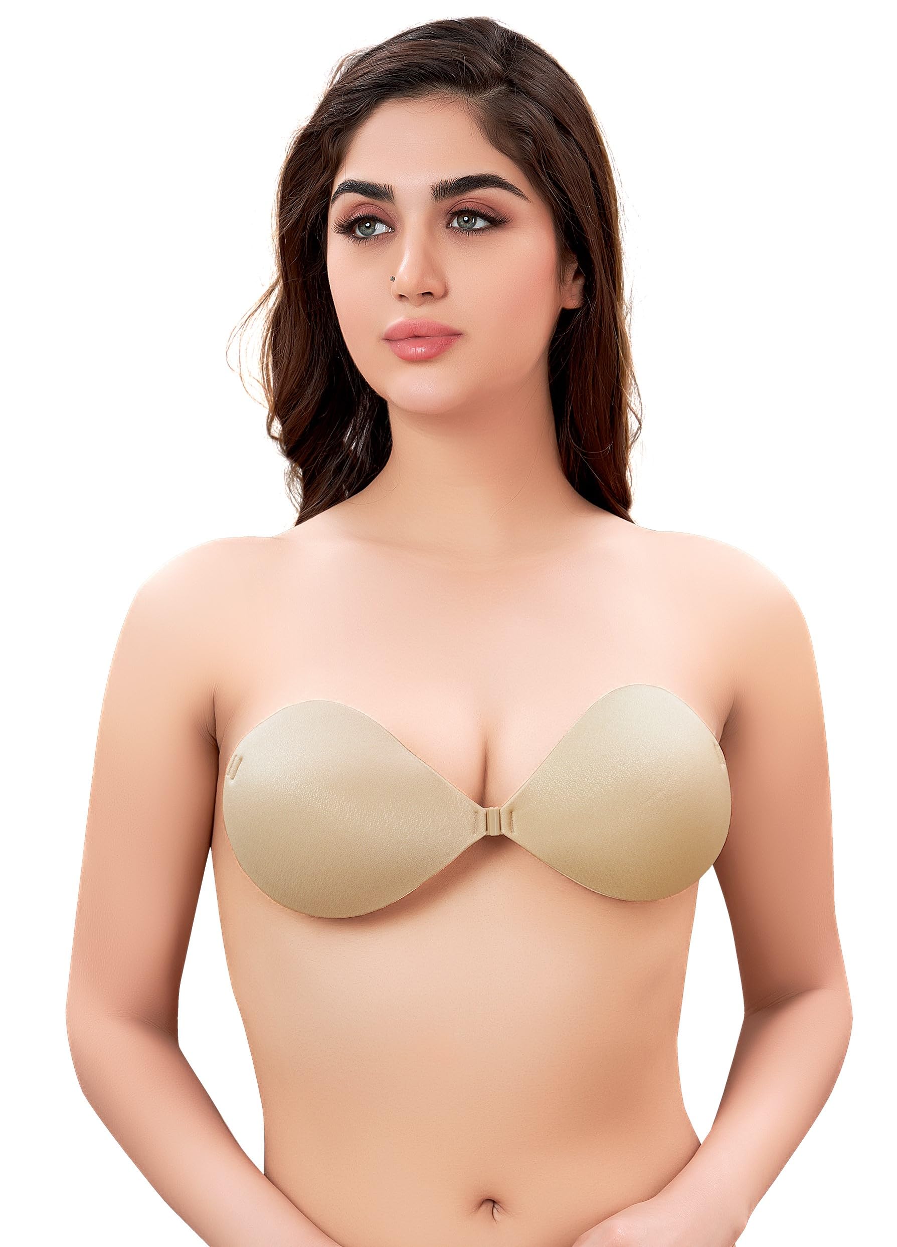 Women's Cotton Adhesive Reusable Strapless Backless Stick On Bra
