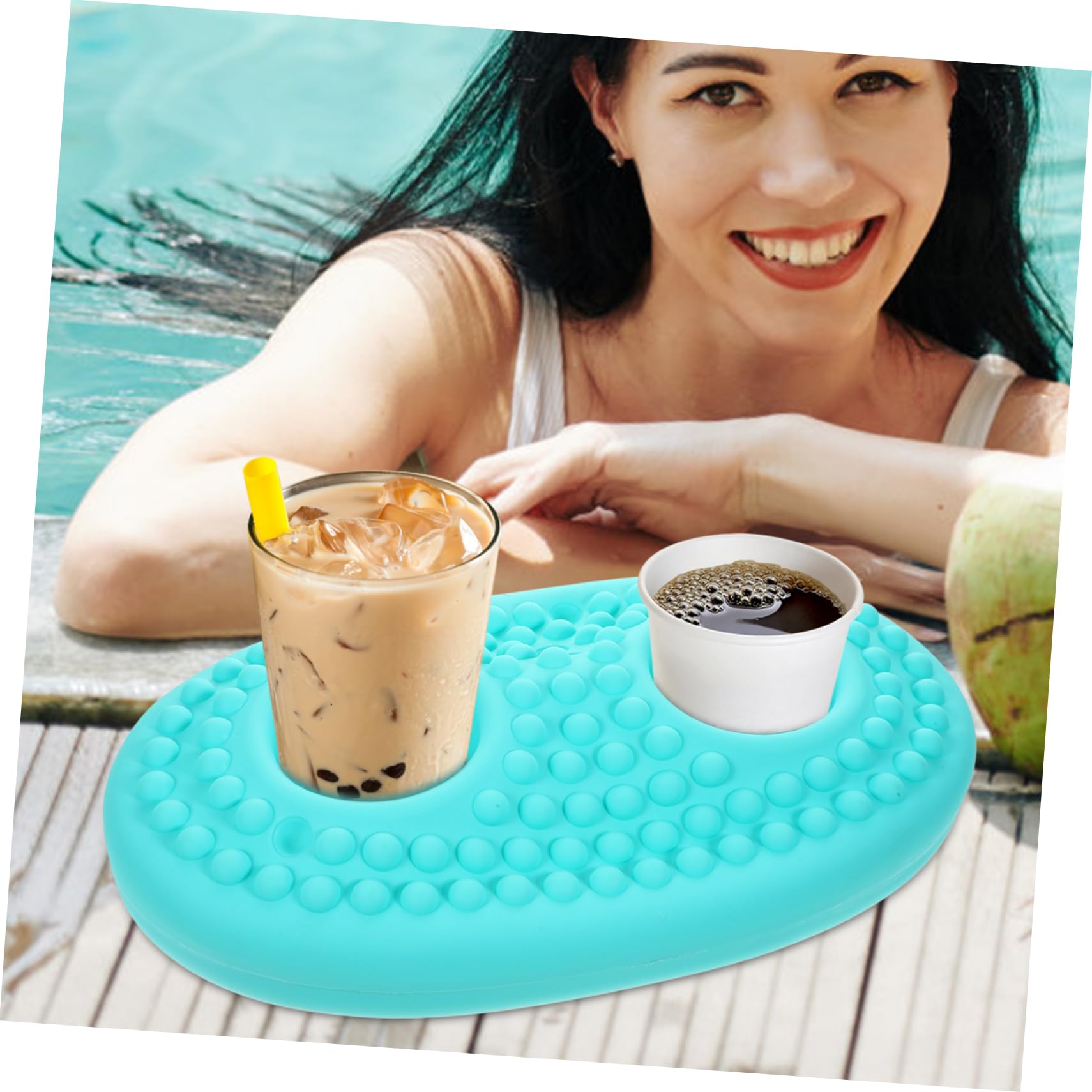Portabicchieri da Piscina Galleggiante in Silicone per Ragazzo Ragazza | Gonfiabile Porta Bevande, Piscina Gonfiabile, Festa Estiva, Water Games, Beach Party