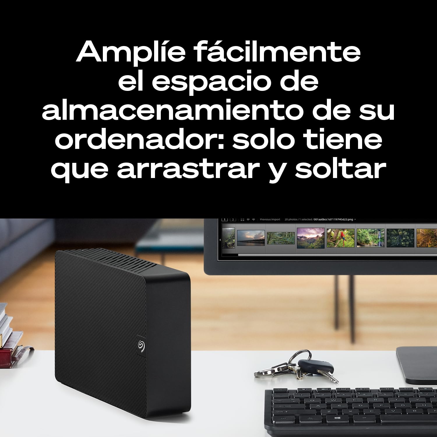 Seagate Expansion Desktop 12TB, Unidad De Disco Duro Externa HDD, 3.5 Pulgadas, USB 3.0, PC & Notebook, Rescue Services (STKP12000400)