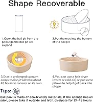 Vista 5 de Piscina de pelotas para niños pequeños de 35.43''x11.81'' Piscina de pelotas para bebés de espuma viscoelástica suave Piscina de pelotas redonda