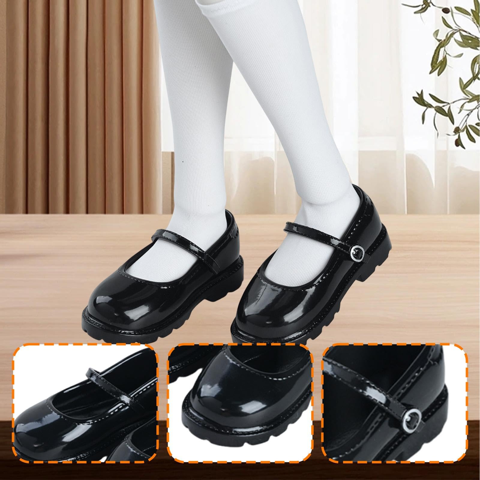 Harilla Scarpe Bambola 1/4 per Bambole BJD Miniature Accessori Figure Collezionabili in PU Resistenti a Usura Adatte a Collezionisti E Decorazione Casa, Nero