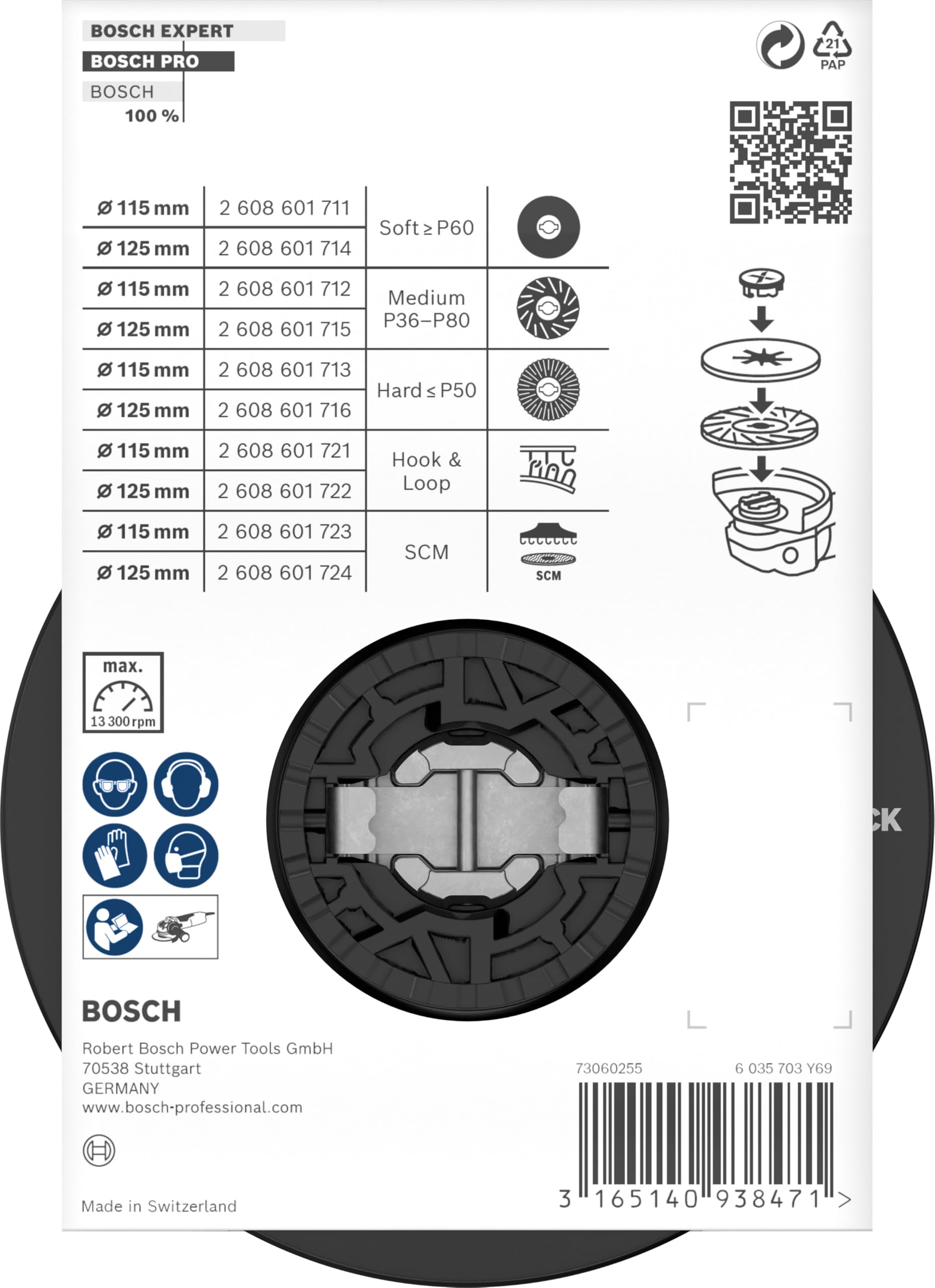 Amazon.com: Bosch Professional Backing Pad, Soft (X-Lock, Diameter