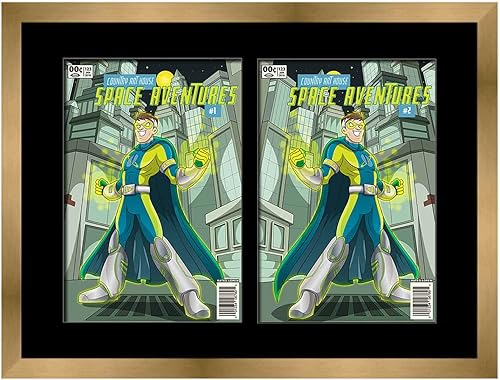 Miniatura 48 de Marco de cómic negro mate Para cómics publicados entre 1986 y el día actual (marco de madera maciza de cómic de la Edad Dorada), hecho