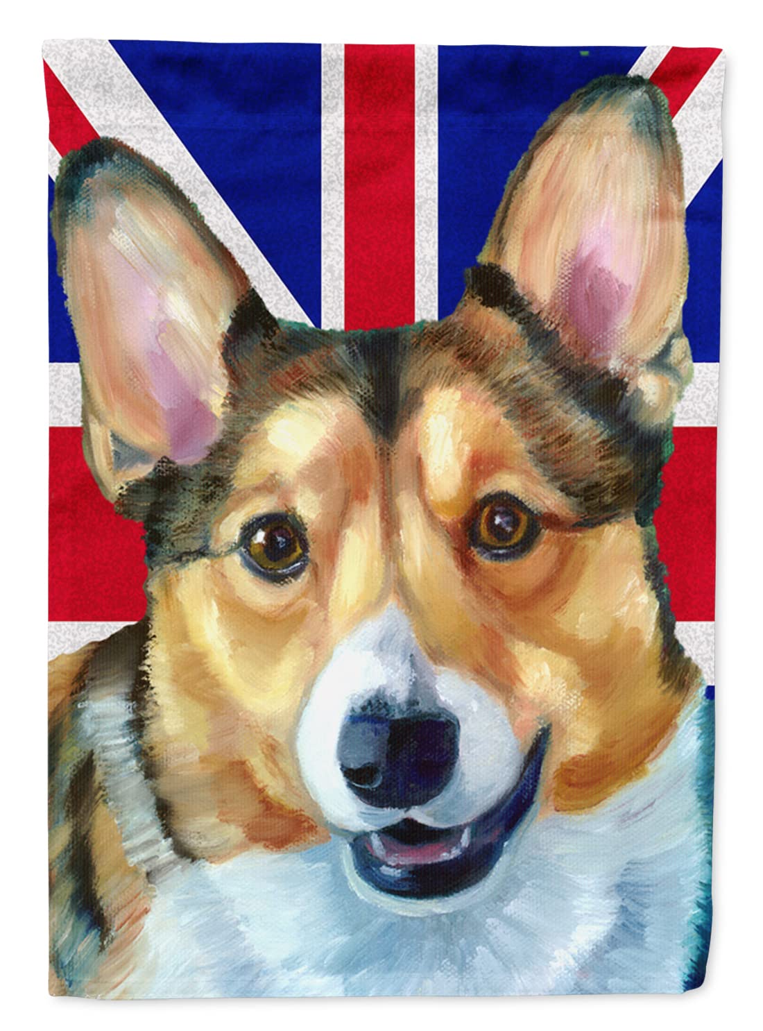 Corgi avec drapeau britannique Union Jack tableau toile décoration murale grand format LH9602CHF