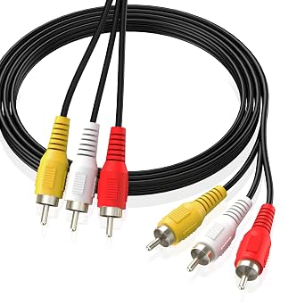 Tengchi 3 RCA Male to Male Composite Cable  6 Feet for Connecting Audio Video Components AV Male to Male Cable for Home Theater amp; Stereo Systems