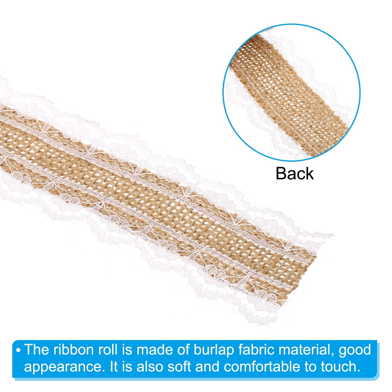PATIKIL 1" Wide 5.5 Yards Burlap Fabric Ribbon - Image 4