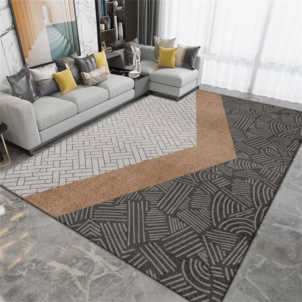 Alfombra Despacho Alfombra Estética Alfombra Rectangular para Dormitorio, Alfombra Gris Interior, Lavable A Máquina Decoracion Hogar Salon 200X300Cm 6Ft 6.7''X9Ft 10.1''