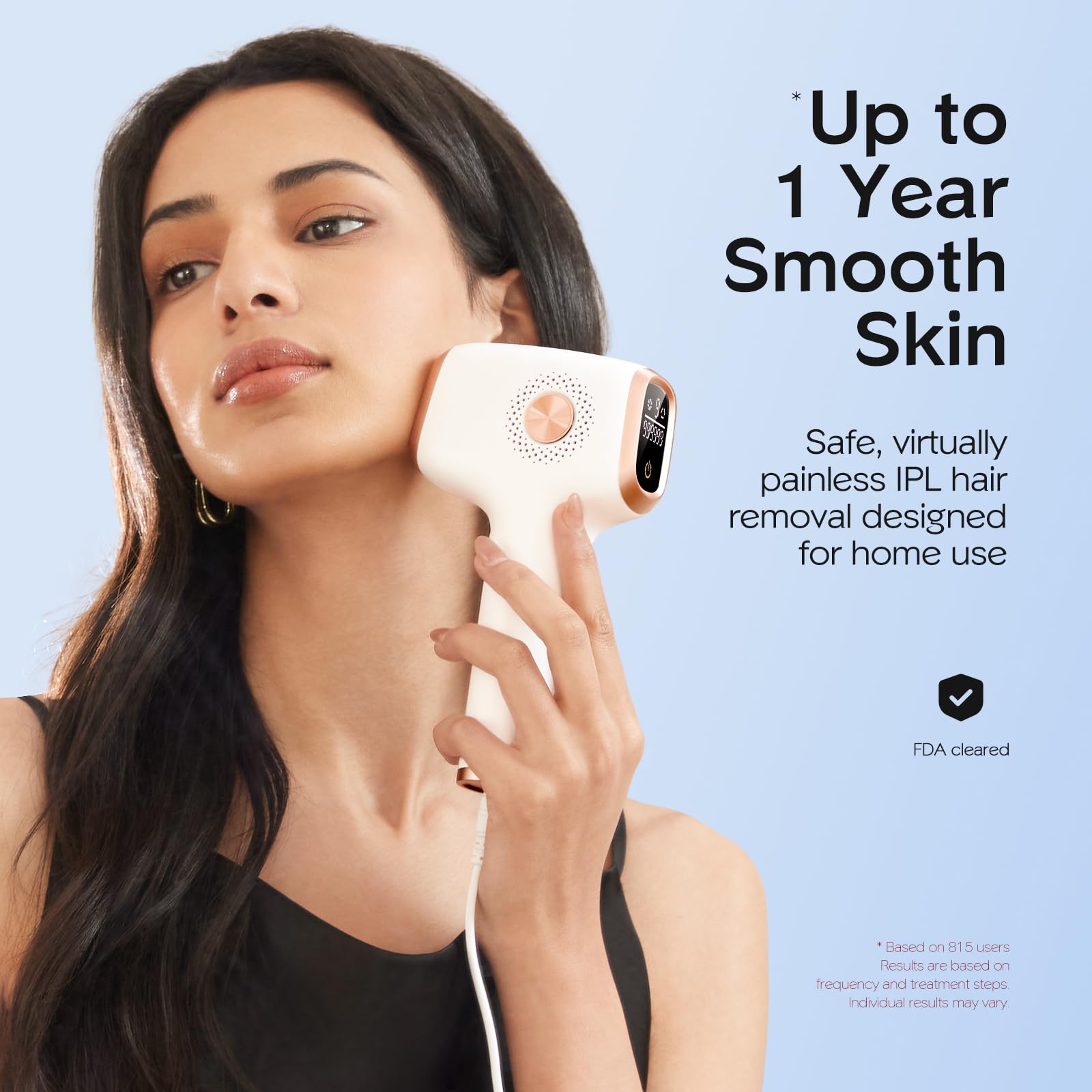 INNZA IPL Hair Removal with Ice Cooling Care Function for Women,Long-Lasting Results,999,999 Flashes Painless IPL Hair Remover, Hair Removal Device for Armpits Legs Arms Bikini Line