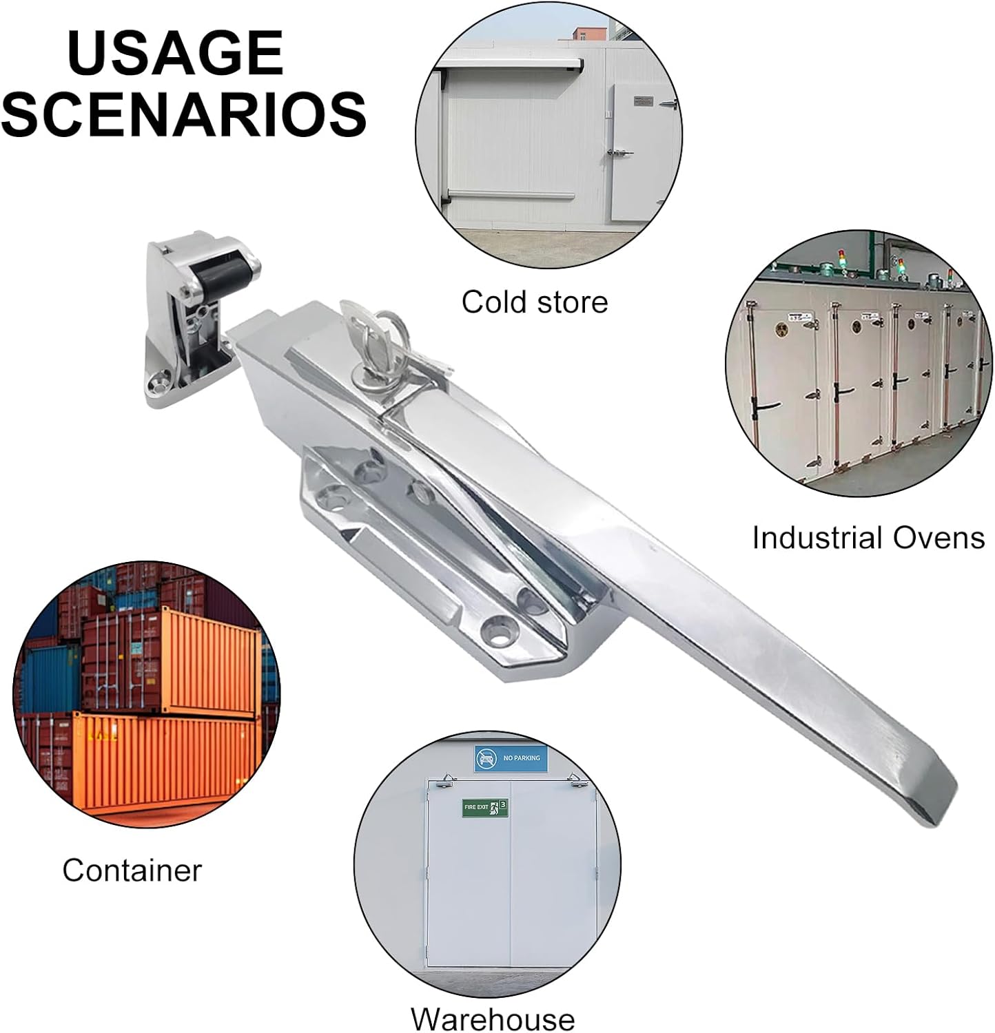 Walk in Cooler Door Closer,Freezer Door latches Commercial Door Handle, Walk in Cooler Door Closer Complete Latch Kit,Release Handle Offset -1/5 In-3/5 in(Offset)