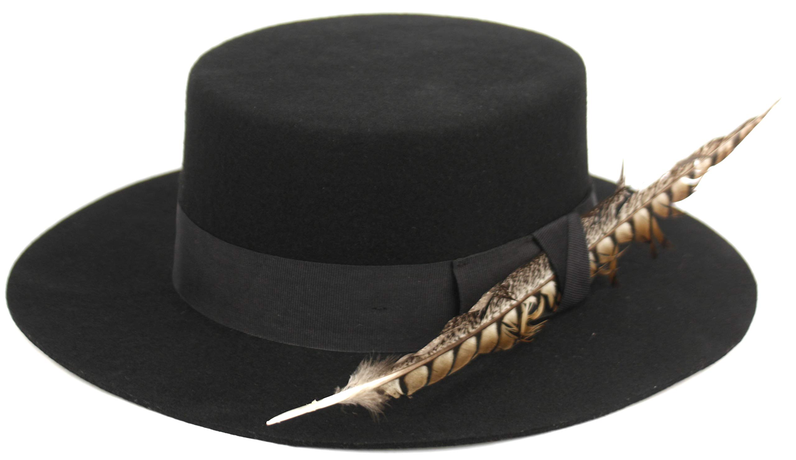 Epoch hats Men's Tiller Wide Brim Felt Fedora Hat (L, HE63BLACK)