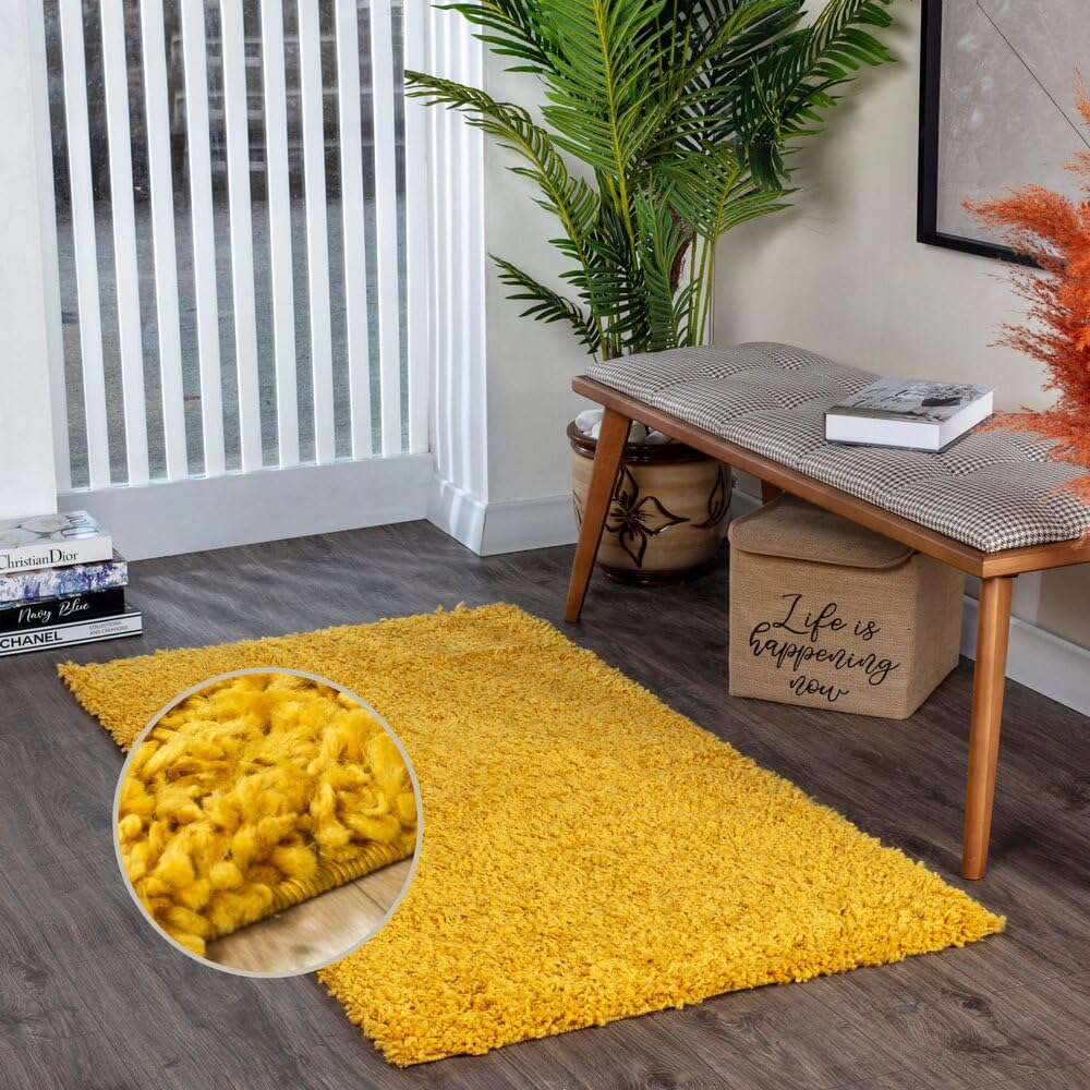 Surya Home Shaggy Rug Modern Runner Rugs Living Room, Dining Room