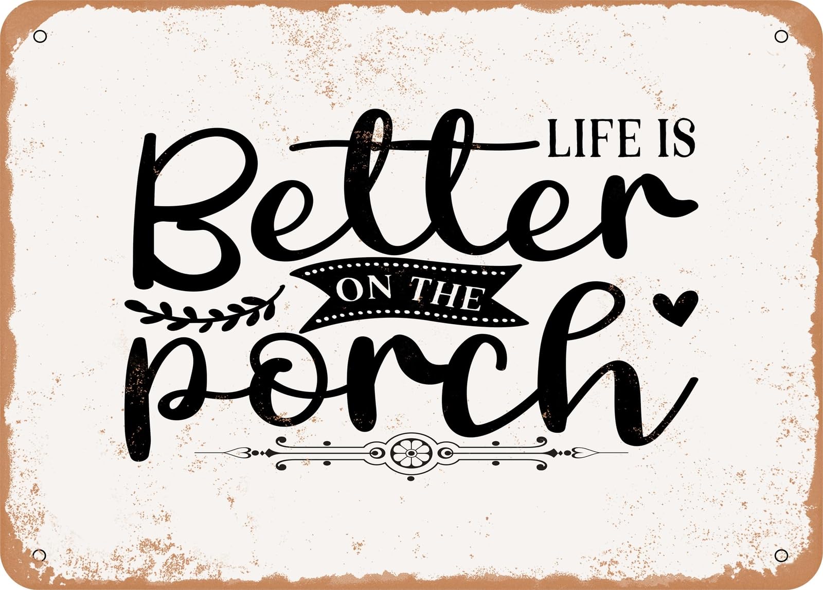 Miaomansenstore Metal Sign - Life Is Better On The Porch - Vintage Look Sign Home Decor