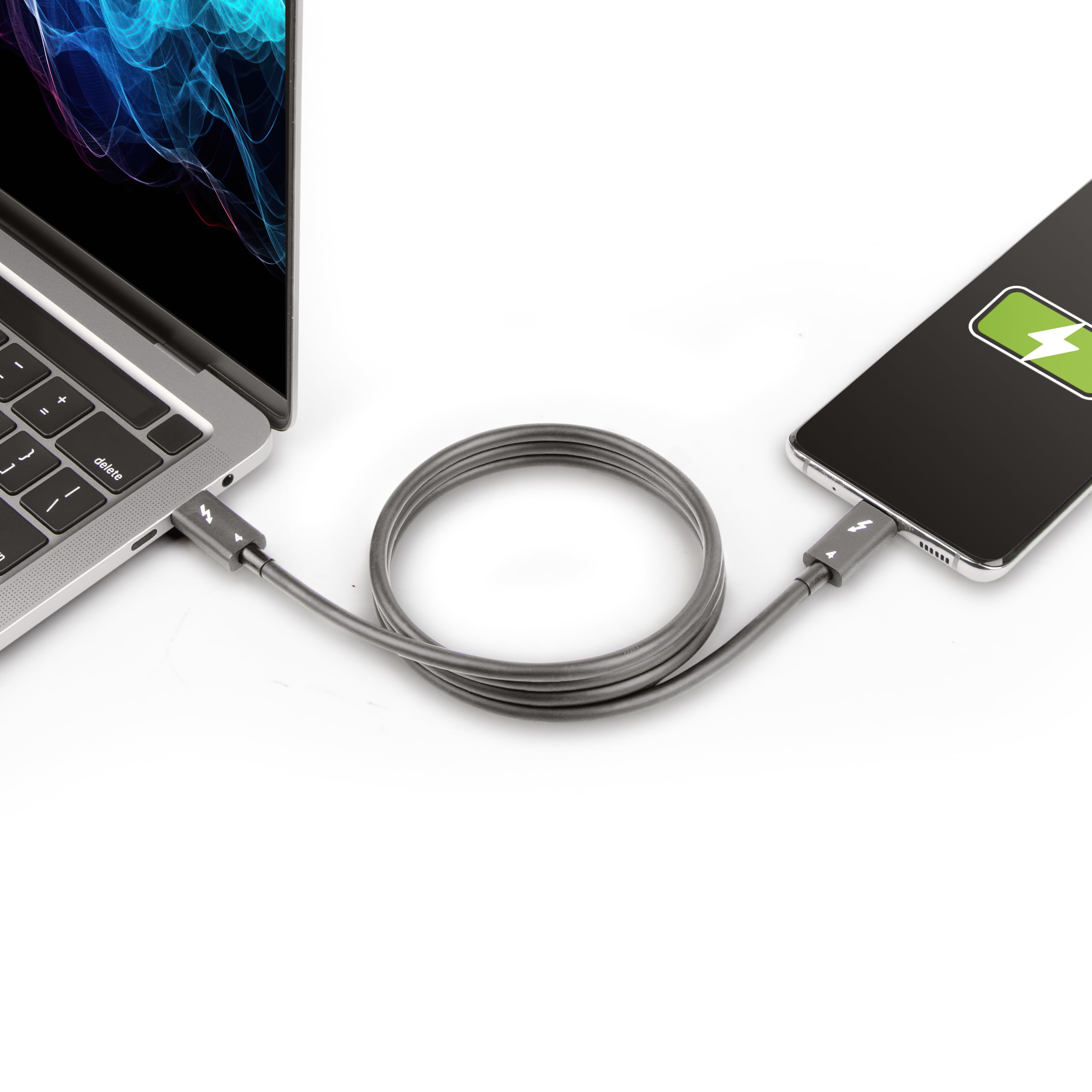 StarTech Câble Thunderbolt 4 1m USB-C 40Gbps 100W PD Vidéo 8K 60Hz Noir | Certifié Intel, Compatible USB4/TB3/USB 3.2/DisplayPort, Double 4K 60Hz, PCIe 3.0