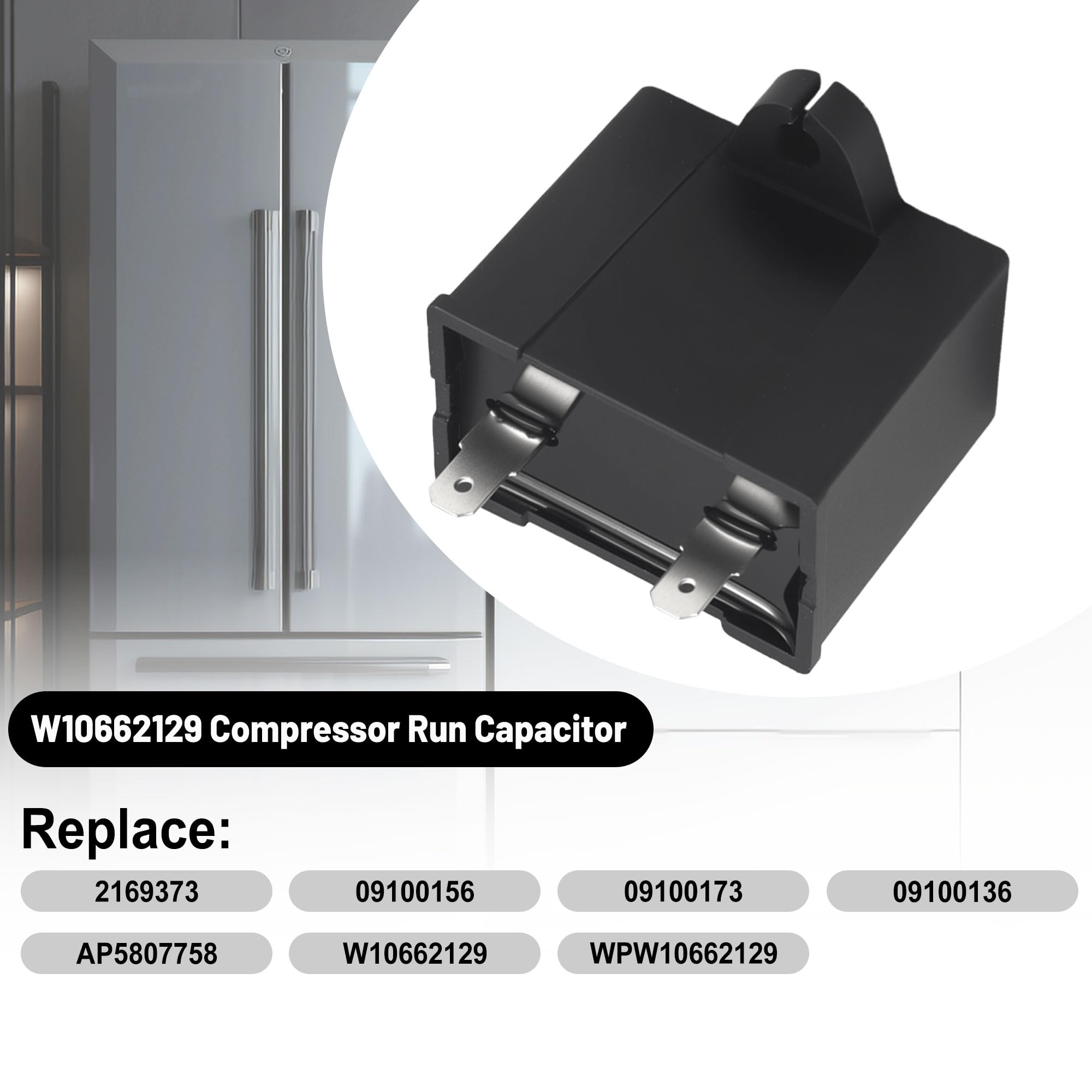 2319792 W10197428 W10189190 TSD2 Dispositivo de relé de arranque de refrigerador W10662129 Condensador de funcionamiento compatible con refrigeradores Whirl-pool Ken-more sustituye a 2264017