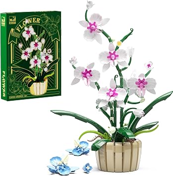 Icons Orchid Flowers Building Set, Exquisite Orchid Bonsai for Adult- Compatible with Lego Flowers, Ideal for Mothers and Valentines Day Display 1192pcs