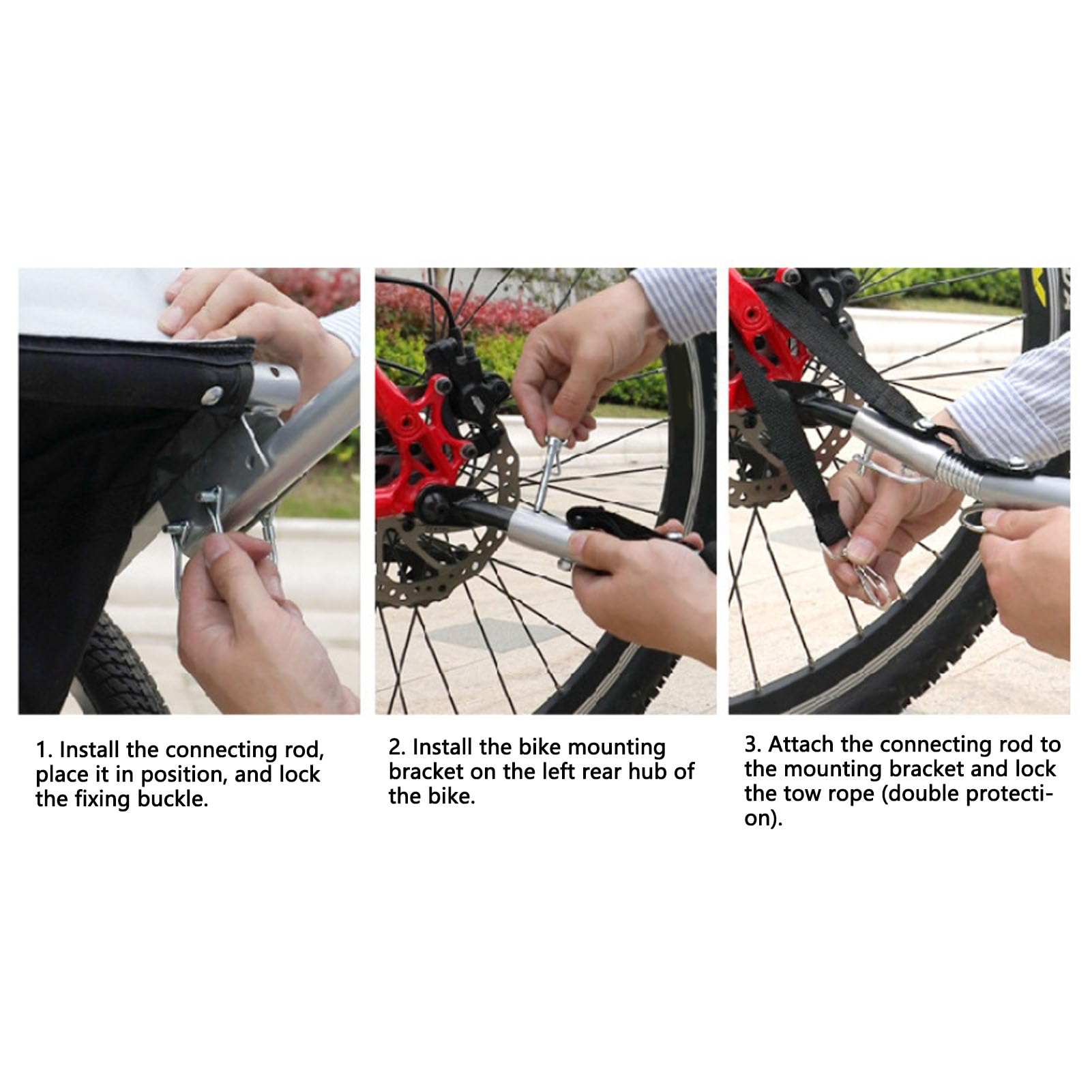SIXRUN Fahrradanhängerkupplungskuppler, 740 Mm Adapter Stahl -Linker -Linkeranschluss für Kinderwagen mit Oxidationssicherem Farben, Camping Kinder Haustiere Reisen Outdoor -Abenteuer