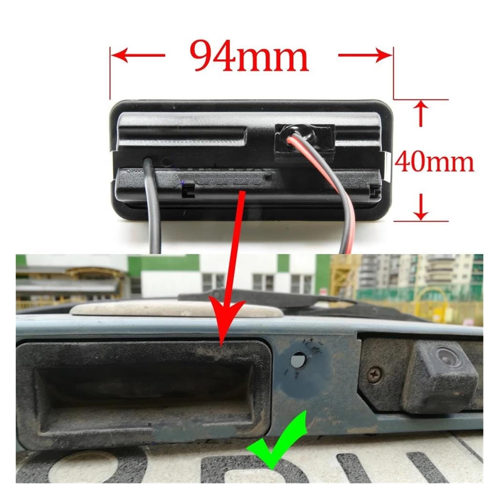 Zamiennik kamery cofania do Fiesta MK6 Hatchback 2009 ~ 2017, uchwyt bagażnika, monitor cofania parkingu, CCD HD, AHD, kamera cofania, rybie oko, kamera cofania (A120 CVBS 680 x 480) (B150 CVBS 680 x