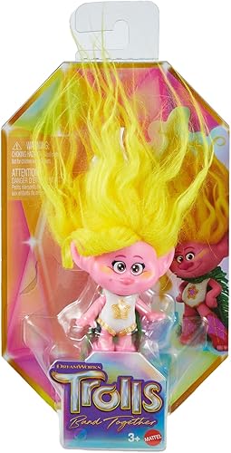 Miniatura 4 de Mattel DreamWorks Trolls Band Together Viva - Muñeca pequeña con traje extraíble y pelo de felpa, juguetes inspirados en la película