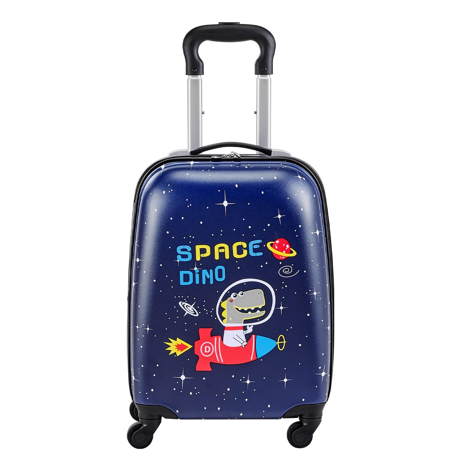 VEVOR Valise Enfant 32x23x45 cm Bagage Enfant 2 PCS avec Valise Cabine à roulettes Pivotantes pour Enfants Fille Garçon et Sac à Dos Motif Dinosaure Coque Rigide, Approuvée par Compagnies Aériennes