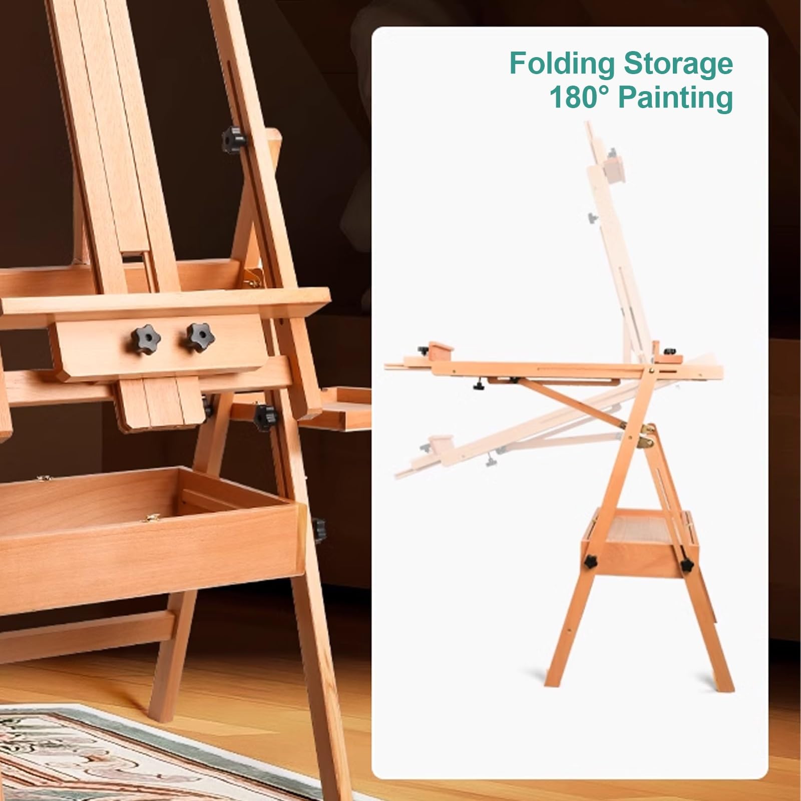 Amazon.co.jp: アーティスト用テーブルイーゼル, 描画テーブル, 収納