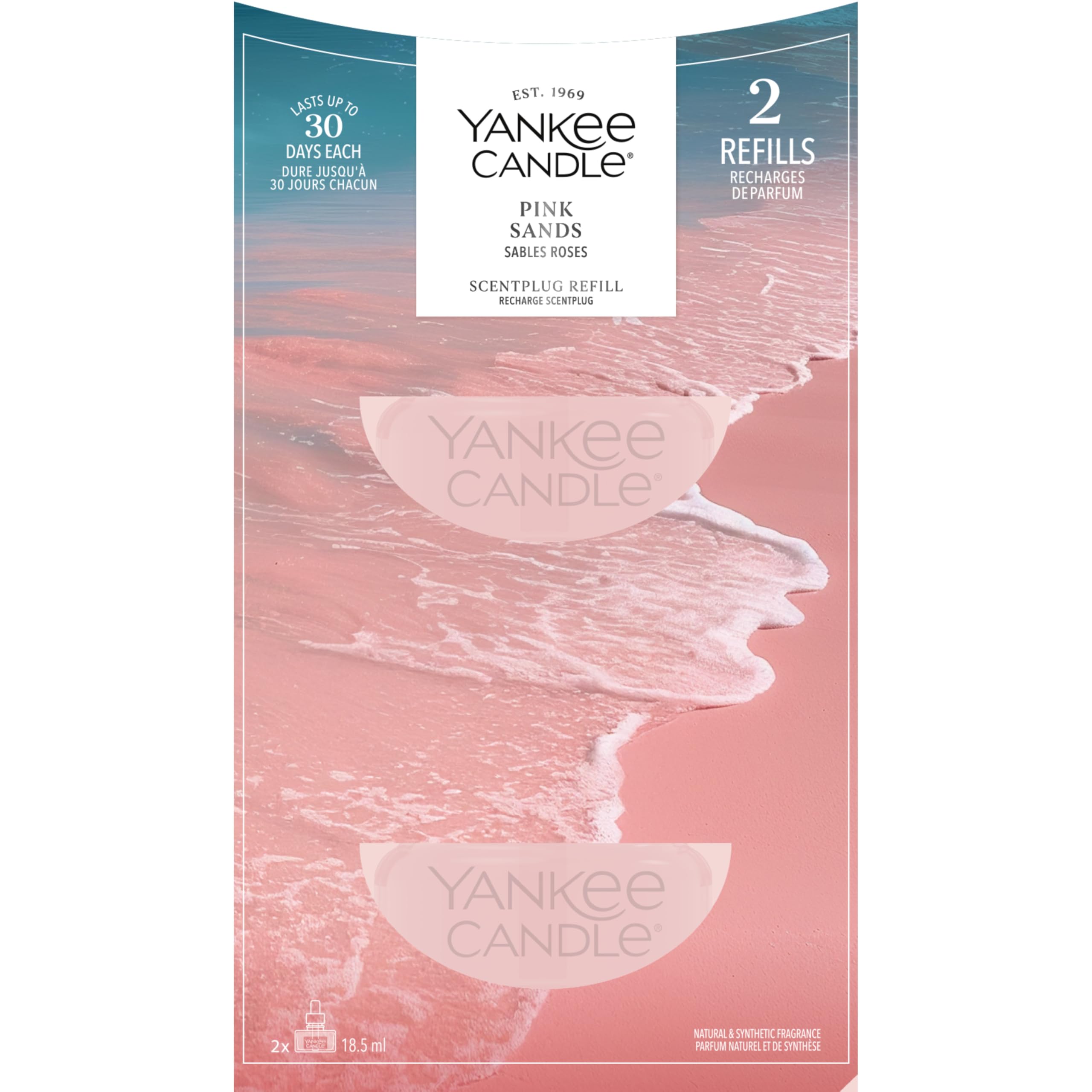 Pink Sands Diffuser Refill ScentPlug Refills (2-Pack) Yankee Candle, 7.6cm x 7.9cm | Floral