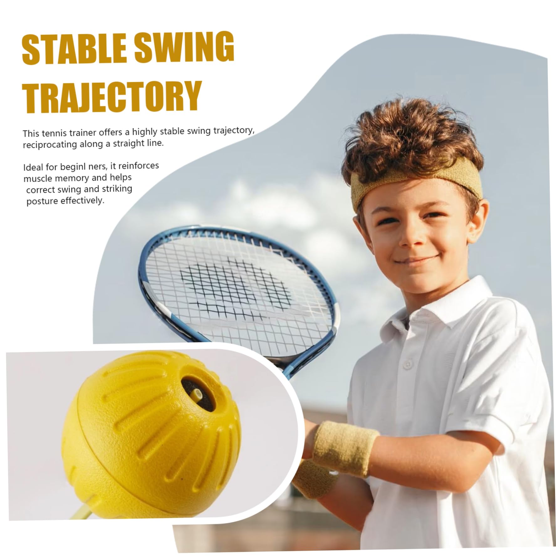 Tennis Trainer for Kids Solo Self Tennis Pratica Dispositivo 27 Attrezzatura Attrezzatura Aiuto Aiuto Esercitazioni Corretta Postura del Corpo per Bambini Remoder