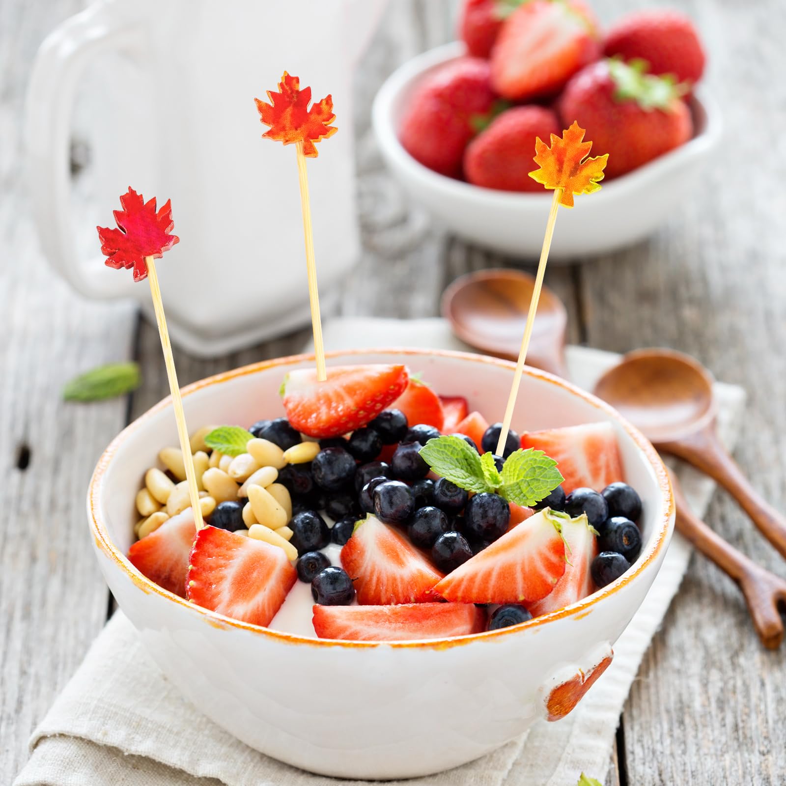 Tropical Party Decorations 100-Count Strawberry Cocktail Picks