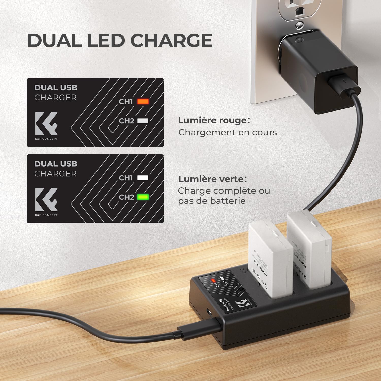 Kit 3 Batteries LP-E8 + Chargeur 3 Ports écran LCD Pour Canon EOS Rebel T2i, T3i, T4i, T5i, 550D, 600D, 650D, 700D, Kiss X4, X5, X6 - 9
