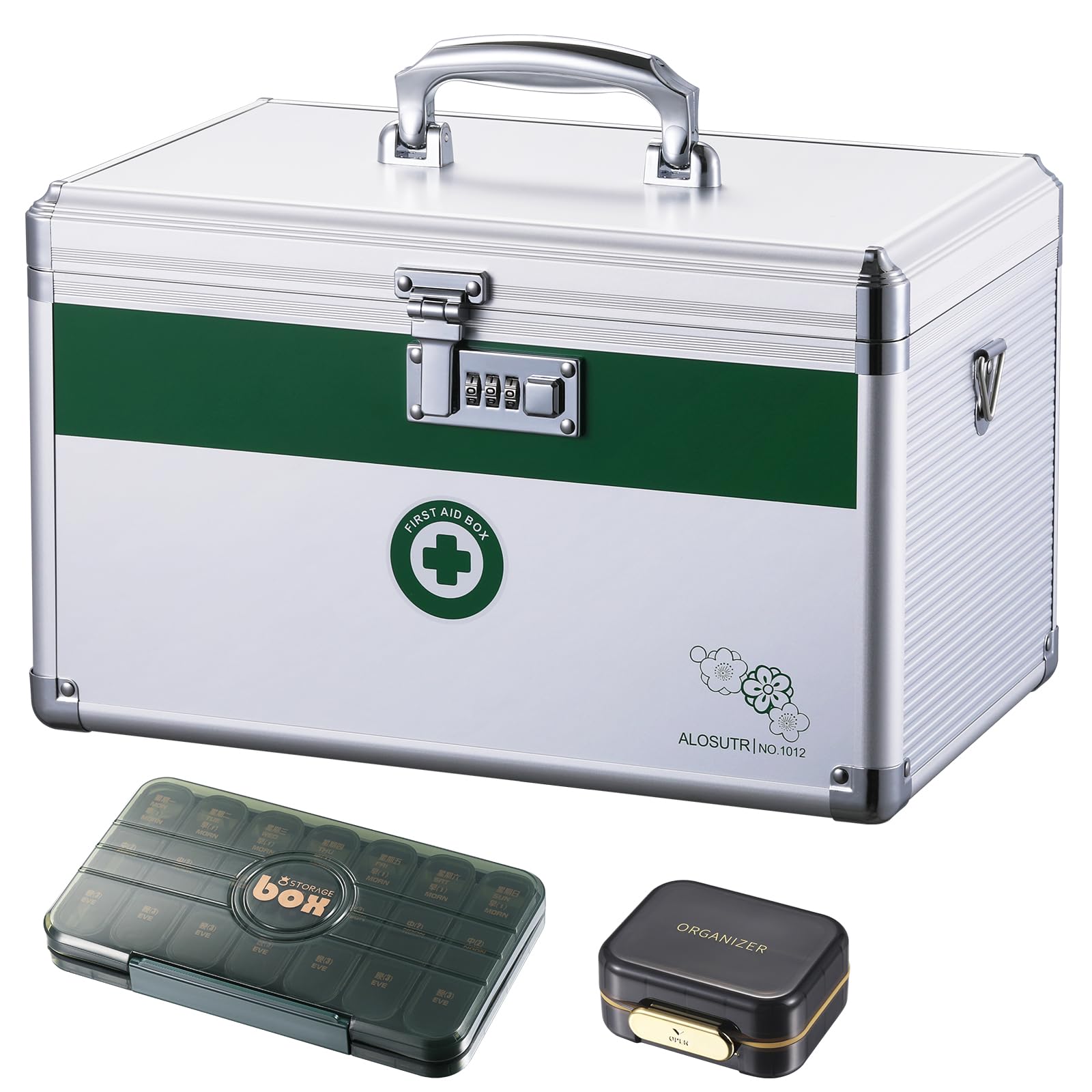 Medication Lock Box with Combination Lock 15.9 x 9.3 x 8.9 inches [Extra Large], Medication Lock Box Security Lock Box, Medical Box Organizer