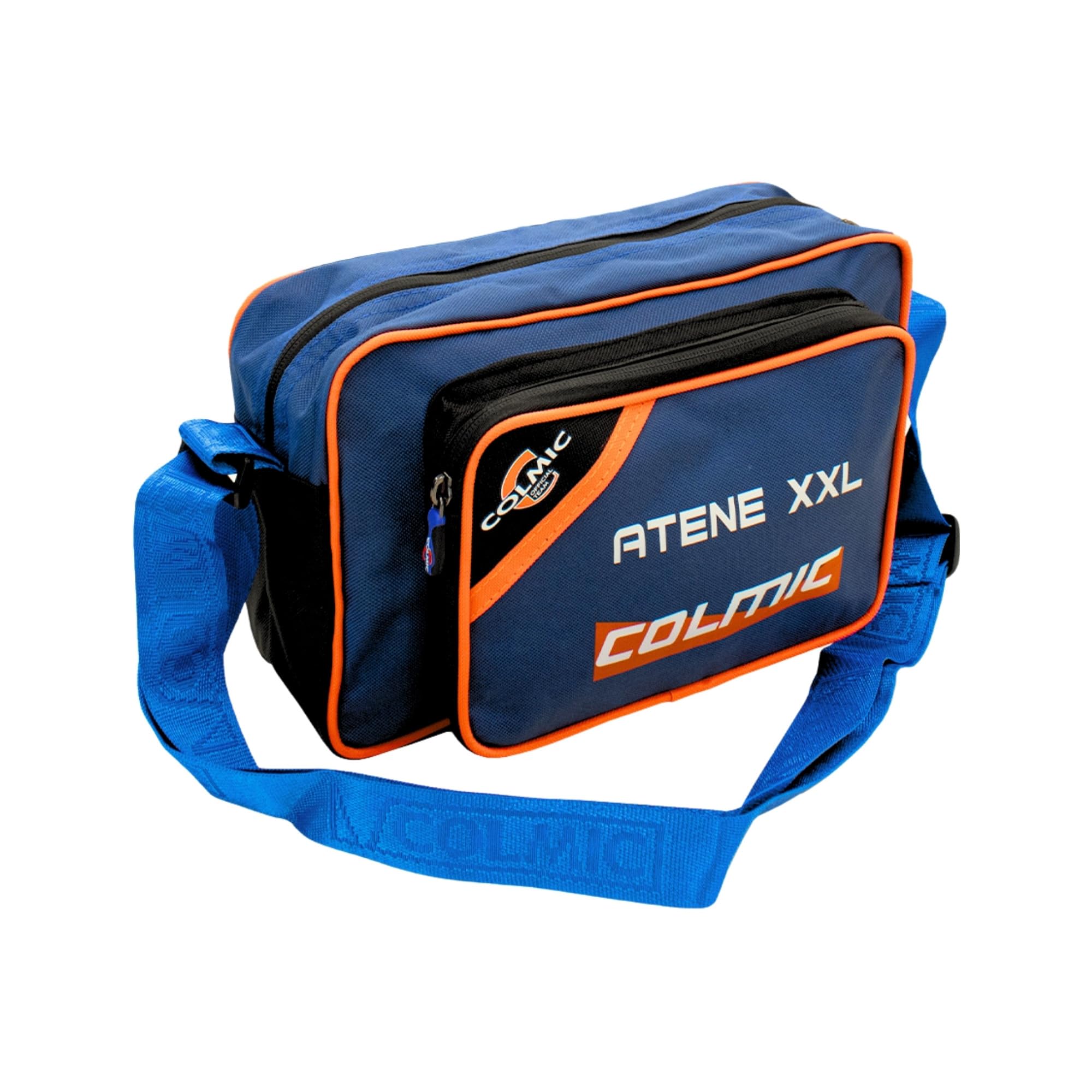 Colmic - Borsa Atene XXL – Borsa a Tracolla in Poliestere 600D rivestito, serie Blu Grigio, Cuciture Resistenti all'acqua, Cerniere Extra Resistenti, 20x30x10 cm – Adatta per Pesca, Sport, Outdoor