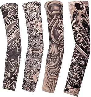 Yeesabella 4 PCS Arm Fake Tattoos Sleeves Cover For Men Women, Unisex Party Tribal Totem Tattoos Sleeves for Outdoor Cycli... Price In India