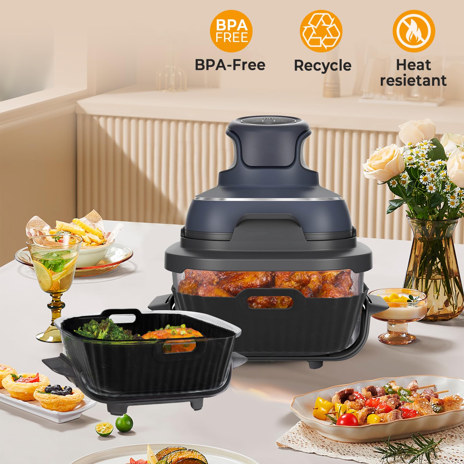 Friteuse à Air électrique - Accessoires Antiadhésifs Pour Cuisson Au