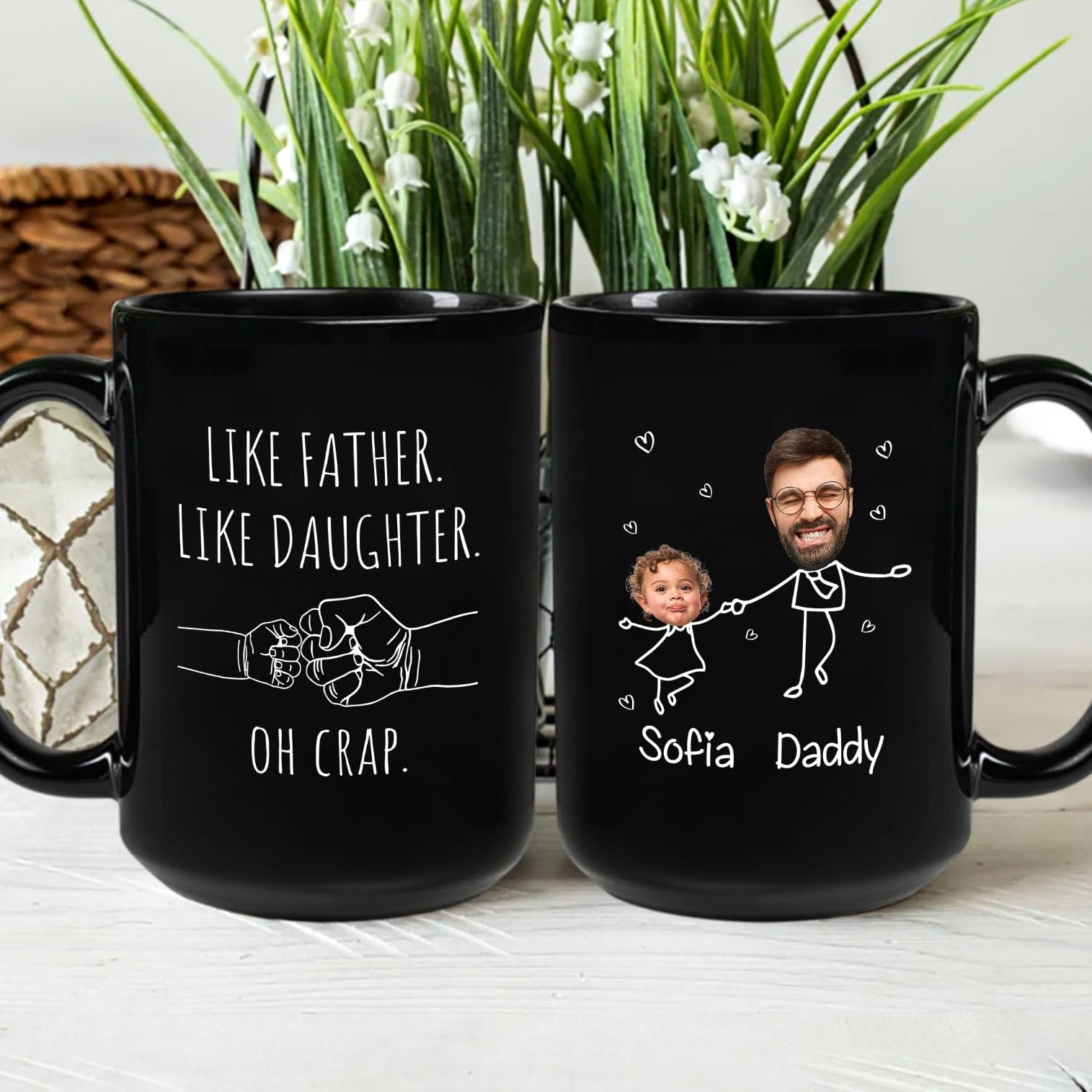 Like Father Like Daughter Mug – Funny Daddy-Daughter Gift, 11oz Ceramic Mug, Dishwasher Safe