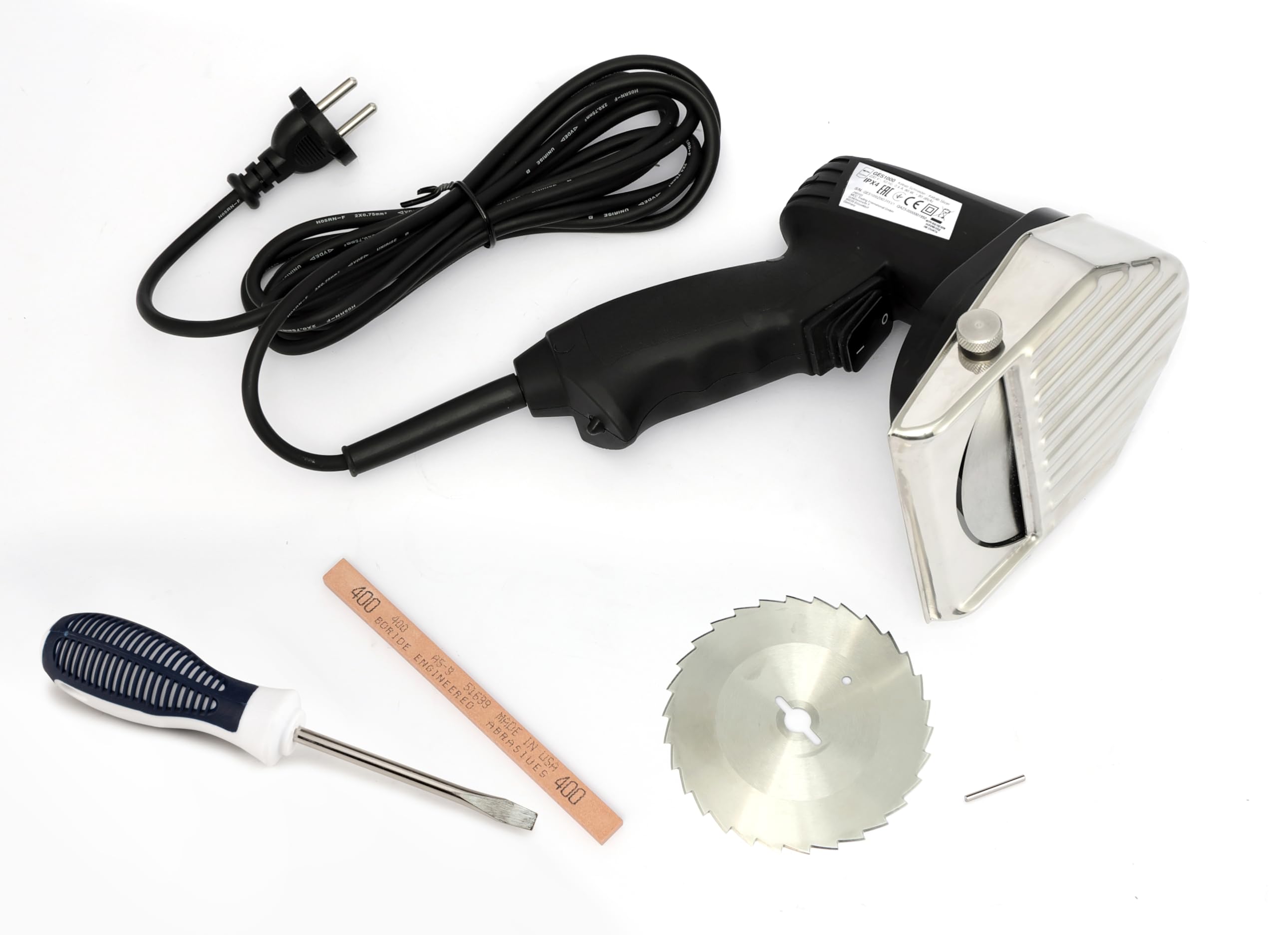 METRO Professional Affettatrice elettrica per kebab/gyros GES1000, 30 kg/ora, 80 W, larghezza di taglio regolabile da 0 a 8 mm, nero