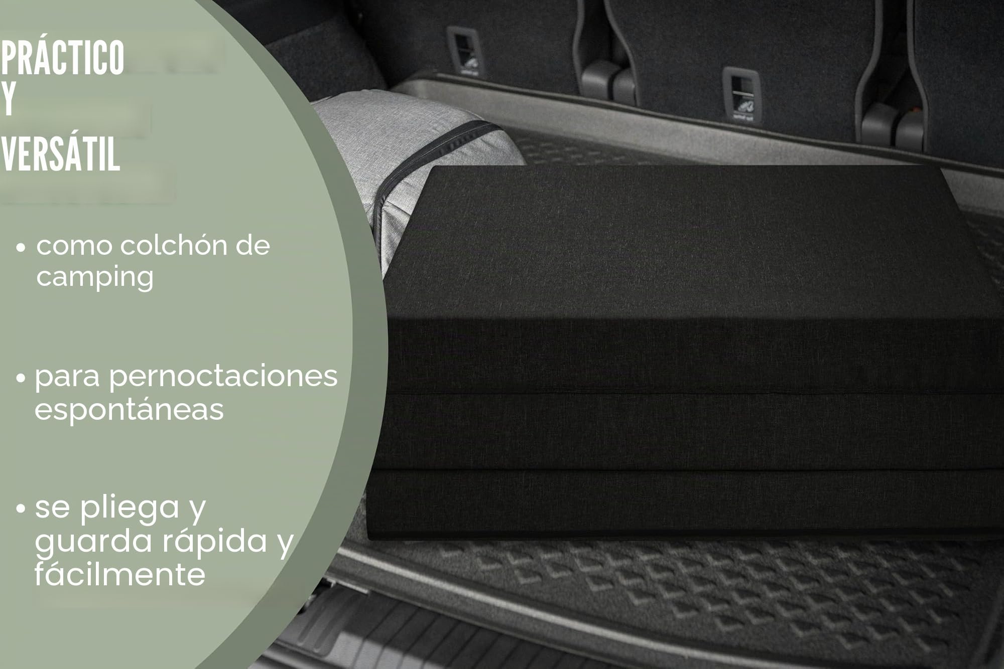Badenia Trendline Colchón Plegable para Invitados con Funda de Microfibra Resistente, Certificado Öko-Tex, 196 x 65 cm, Negro, Fabricado según Estándares Alemanes de Calidad