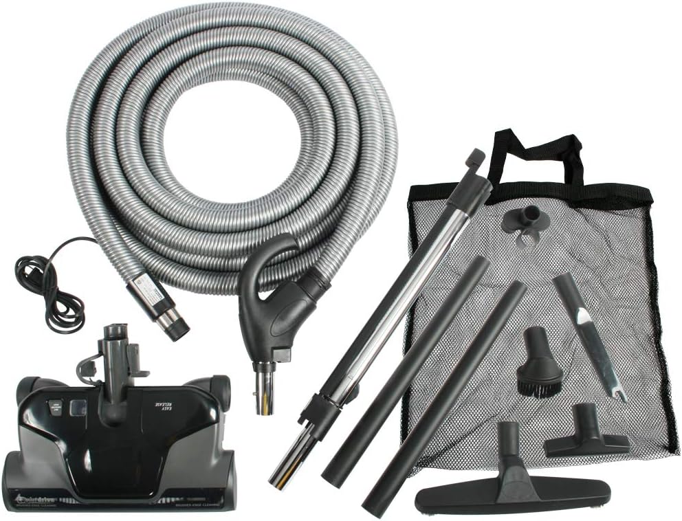 Cen-Tec Systems 94060 Premium Total Control Central Vacuum Electric Powerhead Package with 30 Foot Hose, Black