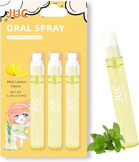 JUC 3-Pack Mint Peach Breath Freshener Spray - Travel-Size Oral Care, Alcohol-Free, pH Balancing for Lasting Fresh Breath All Ages