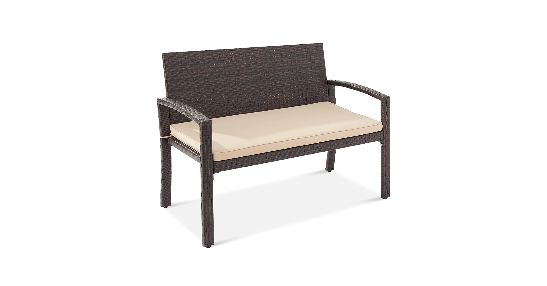 Patio Wicker Storage Bench Outdoor Rattan Deck Storage Box With Cushion