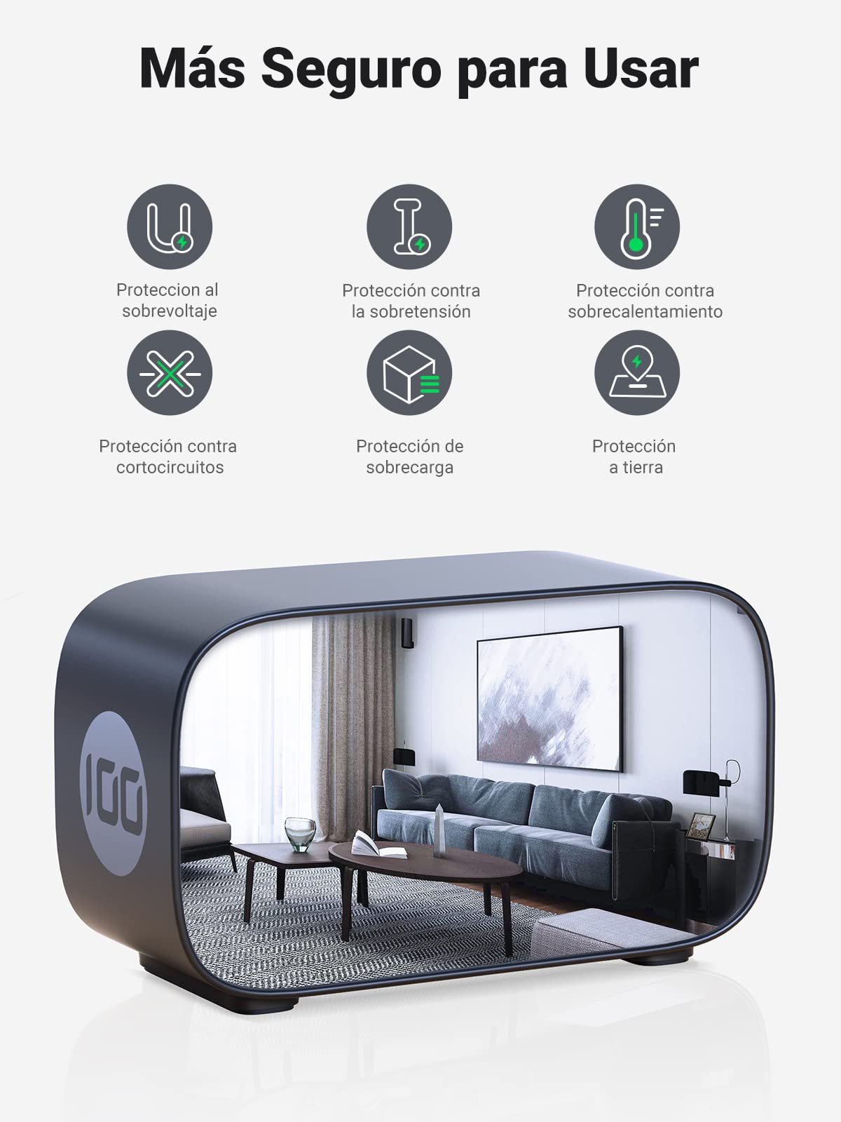 UGREEN DigiNest Cube 6 en 1 - Regleta USB (2 enchufes con 100 W, 4 Puertos USB C y USB, Toma eléctrica con Interruptor y 1,8 m, Cable de alimentación