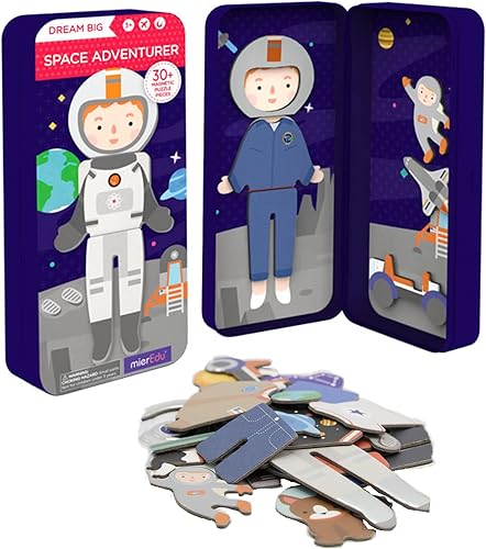 mierEdu Juego de muñecas magnéticas de vestir, juego de simulación de viaje, juguetes de actividad magnética para niños y niñas de 3, 4, 5, 6 años