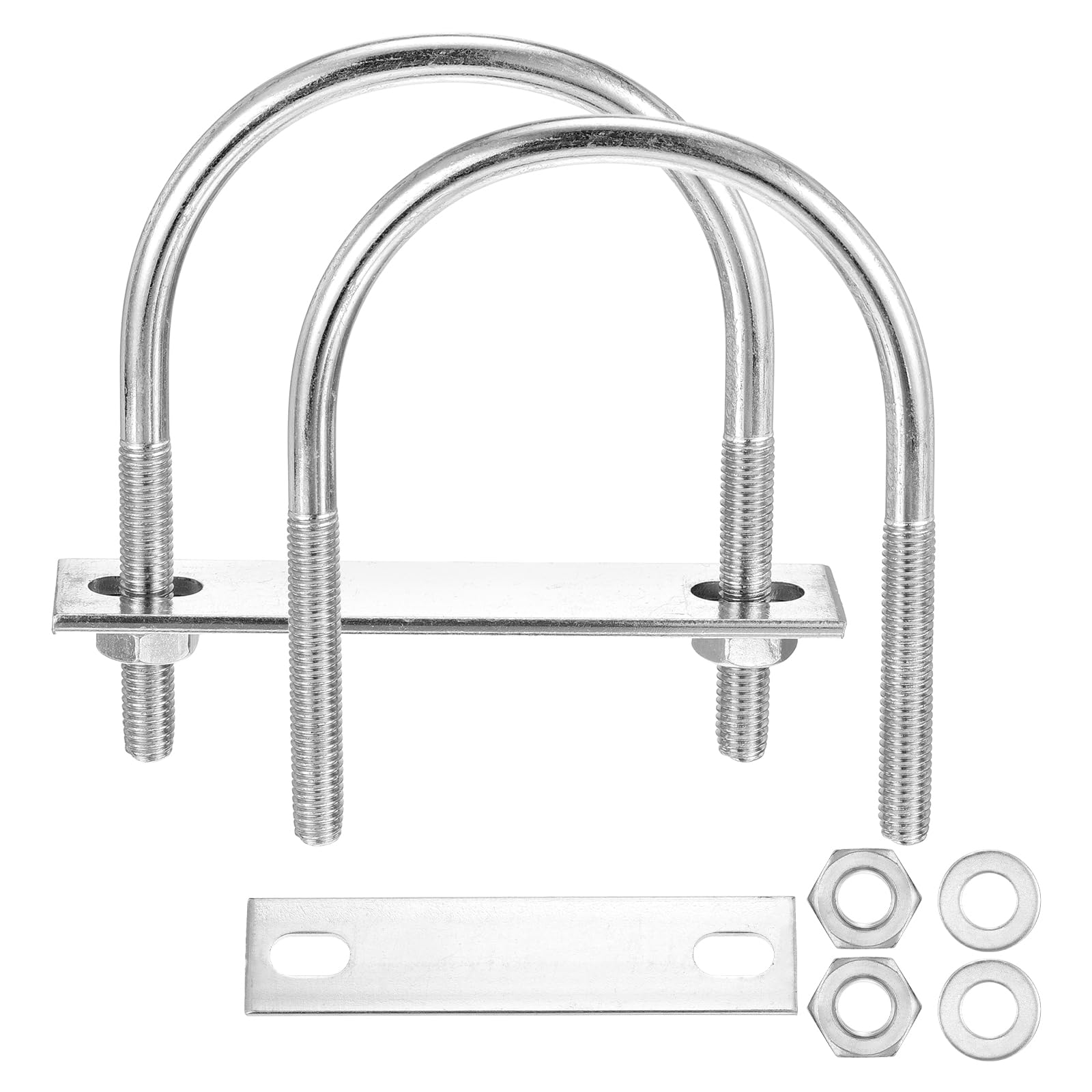 METALLIXITY U Bolts 2 Sets (5/16"(M8) x2.99"x4.05"), Round U Bolt Kits 304 Stainless Steel with Accessories