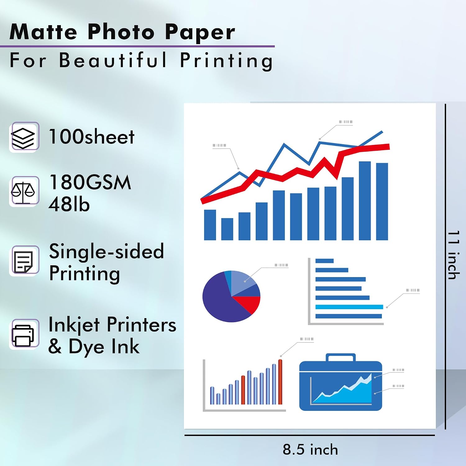 Koala Photo Paper Matte Coated 8.5X11 Inches 48LB 100 Sheets image 2