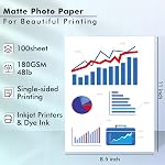 Koala Photo Paper Matte Coated 8.5X11 Inches Compatible with Inkjet Printer 48LB Presentation Paper 100 Sheets